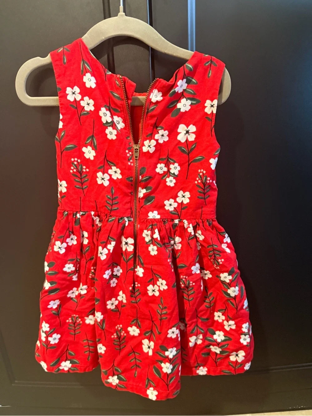 Carter's Red Floral Sleeveless Skirted Dress